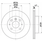 Тормозной диск HELLA PAGID 502 13 3722603 DIQA7 8DD 355 104-841