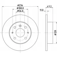 Тормозной диск HELLA PAGID 50 805 ZWXKIO 8DD 355 104-851 3722604