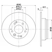 Тормозной диск HELLA PAGID ZI2AOV 5 0217 Acura Legend 2 (KA7, 8) Купе 3.2 205 л.с. 1991 – 1996 8DD 355 105-001