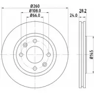 Тормозной диск HELLA PAGID 8DD 355 105-021 Peugeot 406 1 (8E, 8F) Универсал 5 2517 KGY6F6