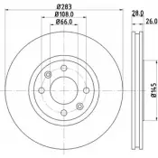 Тормозной диск HELLA PAGID 525 18PRO 8DD 355 105-051 Peugeot 406 1 (8C) Купе KN7ZL