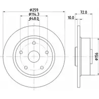 Тормозной диск HELLA PAGID 52 022 3722625 LD0VGH 8DD 355 105-061
