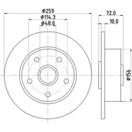 Тормозной диск HELLA PAGID 3722626 64BGLOQ 5 2020 8DD 355 105-071