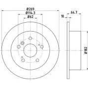 Тормозной диск HELLA PAGID ZO3UD7 8DD 355 105-091 Toyota Windom 5361 1