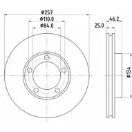 Тормозной диск HELLA PAGID Toyota Hilux PE3GN 8DD 355 105-181 536 41