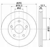 Тормозной диск HELLA PAGID Toyota Previa NWEG7BW 53 642 8DD 355 105-241