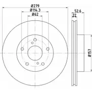 Тормозной диск HELLA PAGID 8DD 355 105-251 536 40 TQMRXG Toyota Previa