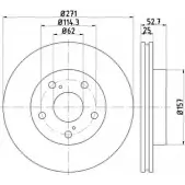 Тормозной диск HELLA PAGID Toyota Previa IK8P0H 8DD 355 105-261 5 3638