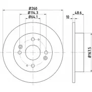 Тормозной диск HELLA PAGID 51 108 8DD 355 105-311 FVC6B Honda Accord 6 (CK, CG, CH) Седан 3.0 Vtec (CK1) 200 л.с. 1997 – 1999