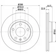 Тормозной диск HELLA PAGID 53 961PRO 1F8RR 8DD 355 105-531 Volkswagen