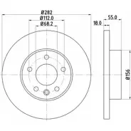 Тормозной диск HELLA PAGID 8DD 355 105-561 Volkswagen Transporter 5395 7 OGXJJOI