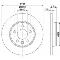 Тормозной диск HELLA PAGID Volkswagen Transporter 53959P RO UYHZM 8DD 355 105-611