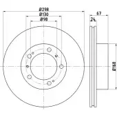 Тормозной диск HELLA PAGID 8DD 355 105-711 3722690 502 25 24ZMW