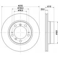 Тормозной диск HELLA PAGID 8DD 355 105-721 3722691 X7AV8 502 26