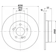 Тормозной диск HELLA PAGID Mercedes SL-Class (R129) 1 Кабриолет 3.2 320 (1263) 231 л.с. 1993 – 2001 50 227 8DD 355 105-731 JD5UK29