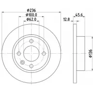 Тормозной диск HELLA PAGID 8DD 355 105-871 53 203 Volkswagen Caddy FR0EI