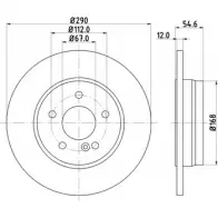 Тормозной диск HELLA PAGID 34G9R 52156P RO 8DD 355 105-951 3722714