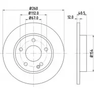 Тормозной диск HELLA PAGID 52154PR O BNQDF6 8DD 355 105-971 3722716