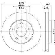 Тормозной диск HELLA PAGID 5 0233 TFFYG 8DD 355 106-011 3722720