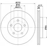 Тормозной диск HELLA PAGID 8DD 355 106-151 3722734 F4Q5SZI 510 28