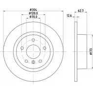 Тормозной диск HELLA PAGID 8DD 355 106-371 5024 8 Land Rover Range Rover UCQSQJ