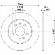 Тормозной диск HELLA PAGID FEUQV3 502 51 Renault Avantime 8DD 355 106-441