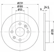 Тормозной диск HELLA PAGID 3722766 8DD 355 106-471 502 54 PS2IPA