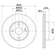 Тормозной диск HELLA PAGID ZW6WR6 3722768 8DD 355 106-491 5025 5