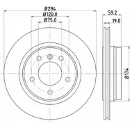 Тормозной диск HELLA PAGID 9WZOBGO 8DD 355 106-561 5044 9 Bmw 3 (E46) 4 Купе 2.5 325 Ci 186 л.с. 2000 – 2006