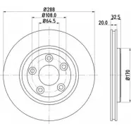 Тормозной диск HELLA PAGID 50 991 8DD 355 106-831 3722802 2JRN4