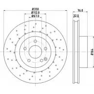 Тормозной диск HELLA PAGID 5 0269 KCJCPF 8DD 355 106-841 Mercedes S-Class