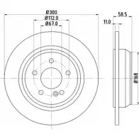 Тормозной диск HELLA PAGID NB04TK Mercedes S-Class 50271P RO 8DD 355 106-891