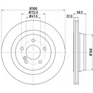 Тормозной диск HELLA PAGID 8DD 355 106-901 502 72 Mercedes S-Class BYM48NC