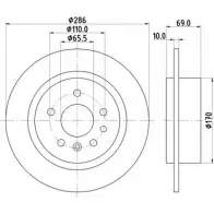 Тормозной диск HELLA PAGID 5 0279 8DD 355 107-001 Saab 9-5 (YS3E) 1 Универсал 3.0 V6t 200 л.с. 1998 – 2009 657J9I