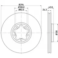 Тормозной диск HELLA PAGID 54038P RO 8DD 355 107-311 Ford Transit 6 (FM) Грузовик 2.3 143 л.с. 2001 – 2006 ST2PL8