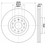 Тормозной диск HELLA PAGID Audi A6 Allroad (C5) 2 Универсал 4.2 V8 Quattro 305 л.с. 2002 – 2005 5031 6 9ITKI 8DD 355 107-621