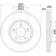 Тормозной диск HELLA PAGID UVMJC 50 331 Chrysler 8DD 355 107-881