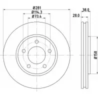 Тормозной диск HELLA PAGID 8DD 355 107-891 5 0332 Chrysler ND3RMPX