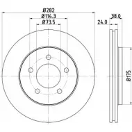 Тормозной диск HELLA PAGID 50 336 Chrysler Voyager 3 (GS) Минивэн 3.3 i 182 л.с. 1995 – 2001 8DD 355 107-931 DBCRXEG