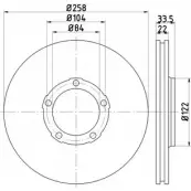 Тормозной диск HELLA PAGID 8DD 355 108-471 3722966 5037 3 0PF9J
