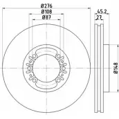 Тормозной диск HELLA PAGID 3722970 TRRBM 5 4128 8DD 355 108-511