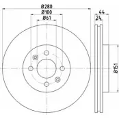 Тормозной диск HELLA PAGID Renault Scenic (JA, FA) 1 Минивэн 1.8 16V (JA12. JA1R. JA1M. JA1A) 115 л.с. 2001 – 2003 5413 9PRO 8DD 355 108-651 9BM89H