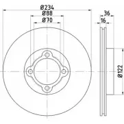 Тормозной диск HELLA PAGID 8DD 355 108-661 3722985 541 40 6TNW2LS