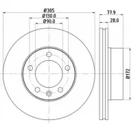 Тормозной диск HELLA PAGID YITLRNW 8DD 355 108-931 3723012 541 59PRO