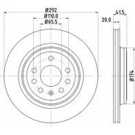 Тормозной диск HELLA PAGID 5418 4 8DD 355 109-181 Saab 9-3 (YS3F) 2 Седан G51S41