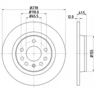 Тормозной диск HELLA PAGID 8DD 355 109-211 LN499 5418 5PRO Saab 9-3 (YS3F) 2 Кабриолет 1.8 i 122 л.с. 2004 – 2015