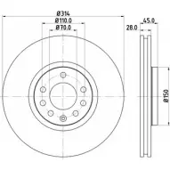 Тормозной диск HELLA PAGID 5418 8 Saab 9-3 (YS3F) 2 Седан S7CDIY 8DD 355 109-251