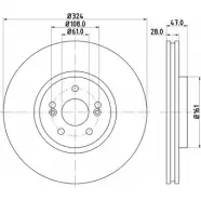 Тормозной диск HELLA PAGID O4KSG 3723055 541 94PRO 8DD 355 109-361