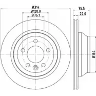 Тормозной диск HELLA PAGID DXSAN6 54219PR O 8DD 355 109-801 Volkswagen Transporter (T5) 5 Грузовик 3.2 4motion 231 л.с. 2003 – 2009