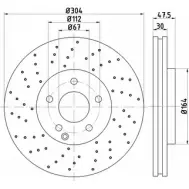 Тормозной диск HELLA PAGID 8DD 355 110-161 54 240 5LE3Z 3723134